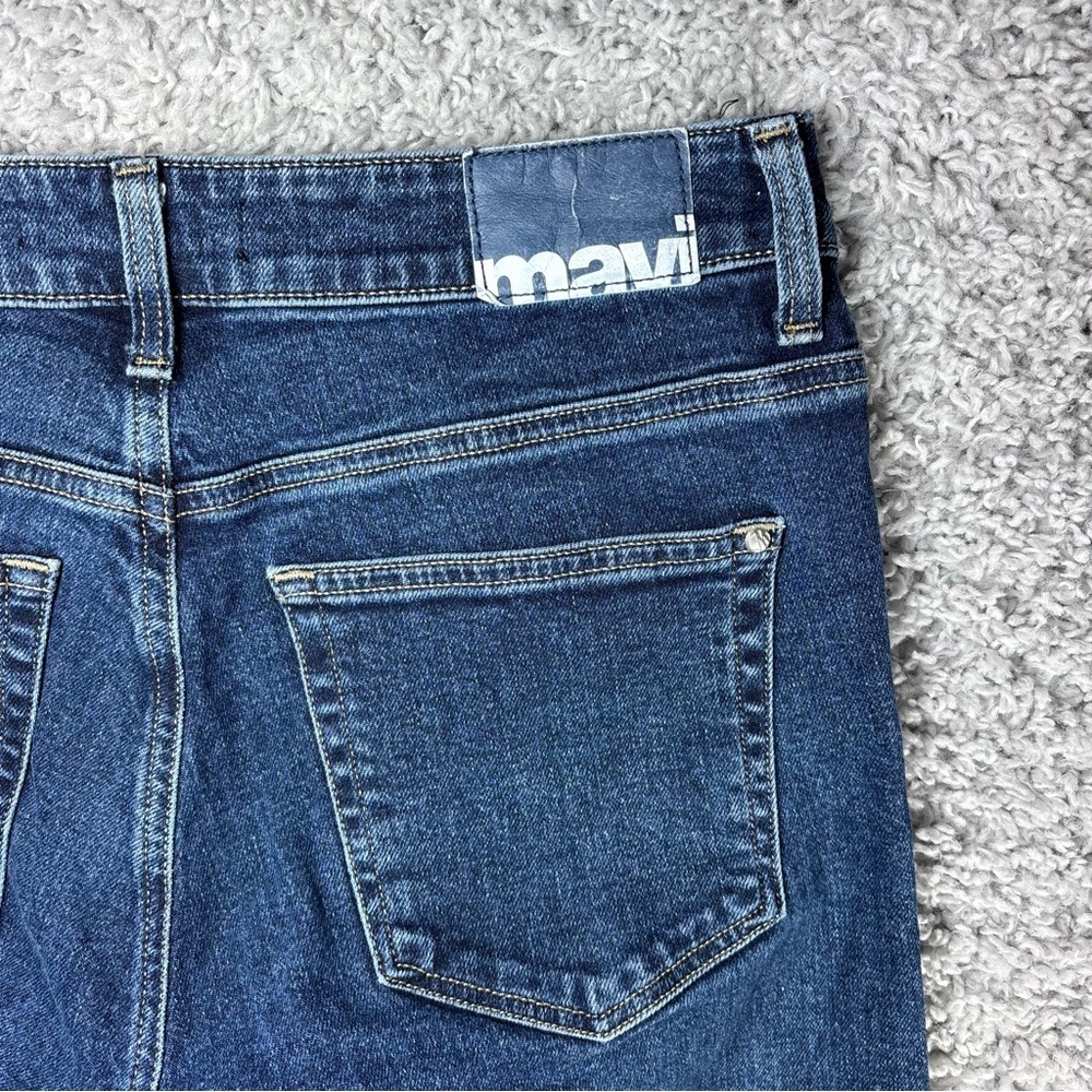 Mavi Jeans Womens 28 Viola Straight Dark Denim Classic Cropped Raw Hem Frayed - Picture 5 of 6